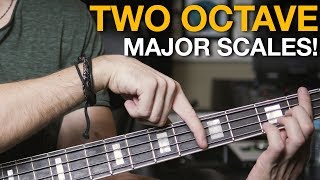 How to Play a Two Octave Major Scale on Bass  Bass Lesson [upl. by Damicke127]