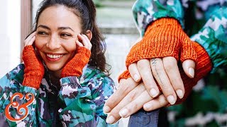 Fingerless Mittens Knit Flat  StepByStep Knitting Tutorial  Knitting House Square [upl. by Eerised]