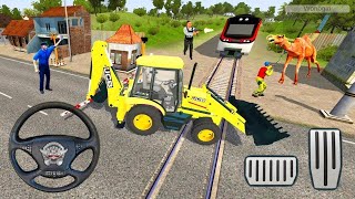 ✅JCB 3DX Backhoe Loader With Passenger New Mod Bus Simulator Indonesia Android Gameplay [upl. by Nesrac]