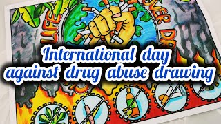 No tobacco day poster drawing  No smoking easy chart project idea  Drug Abuse Drawing [upl. by Avan716]