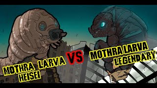 MOTHRA LARVA HEISEI VS MOTHRA LARVA MONSTERVERSE KAIJU MOMENTS [upl. by Curr]