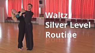 Waltz Silver Level Choreography  Turning Lock to Left Open Impetus [upl. by Nodnelg]