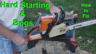 Chainsaw Hard to Start amp Bogs  Runs Poorly  What To Look For amp How to Fix  Stihl Carburetor [upl. by Urba704]