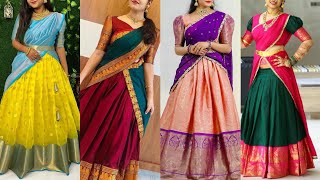 Latest Pattu Langa Voni Designs for Girls  Pattu Half Saree Designs  Kids Party Wear Lehengas 2022 [upl. by Eiramnaej699]