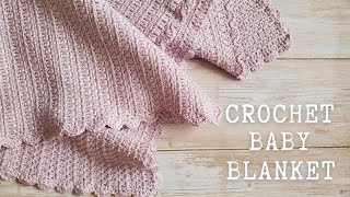 Easy Crochet Baby Blanket  Stepbystep Tutorial [upl. by Gitel]