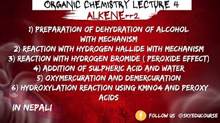 Alkene Part 2  Preparation and important Reactions Hydroboration  Hydroxylation  Bsc [upl. by Mcmahon]