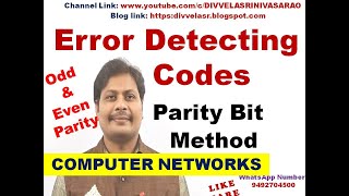 Error Detecting Codes  Parity Bit Method  Odd Parity  Even Parity  Limitation of Parity Bit [upl. by Graig]