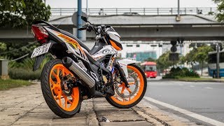 Honda Sonic 150 White Orange Modified  Walkaround [upl. by Suidaht]