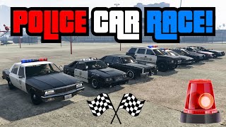 GTA 5  Which Custom COP CAR is The Fastest  DRAG RACE [upl. by Tuck]