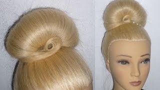 Einfache Hochsteckfrisur für mittel Haare mit Dutt mal anders Donut Updo Hair BunPeinado hermoso [upl. by Alyos27]