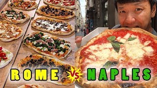 BEST PIZZA in ITALY NAPLES Pizza vs ROME Pizza [upl. by Aneerhs]