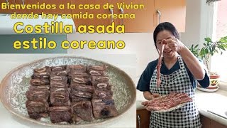 Costilla asada estilo coreano  LA Galbigui  Barbacoa coreana  comida coreana  Hansik [upl. by Amocat]