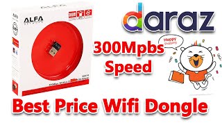 Alfa Wifi USB Dongle Adapter 300Mpbs How To Install WiFi Driver External WiFi Daraz Unboxing Urdu [upl. by Ardnoel]