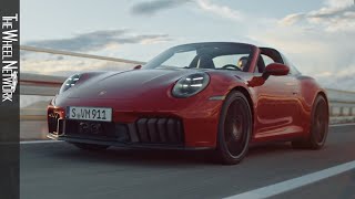 2025 Porsche 911 Targa 4 GTS THybrid  Carmine Red  Driving Interior Exterior [upl. by Atiuqes]