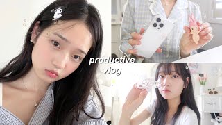 productive vlog back home cleaning and organizing my room cute korea haul back on my routine [upl. by Ahsiekam]