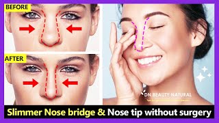 How to Slimmer Nose bridge Get thinner and sharper nose bridge Slim down Nose tip without surgery [upl. by Quent456]