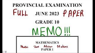 Mathematics Grade 10 JUNE 2023 PAPER 1 mathszoneafricanmotives MathsZoneTV [upl. by Daffie]