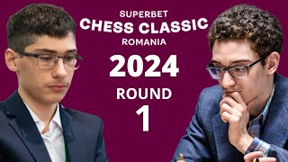 Alireza Firouzja vs Fabiano Caruana  Superbet Chess Classic Romania 2024  Round 1 [upl. by Normie287]