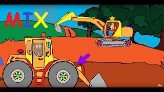 Die Räder vom Bagger Traktor uva drehen sich rundherum  Mix  Yleekids Deutsch lernen [upl. by Minsk]