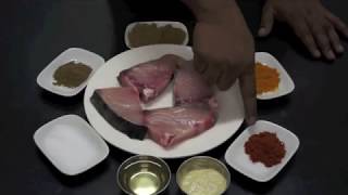 Indian Fish Fry Recipe  Fried Spicy King Fish [upl. by Ykroc]