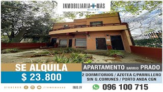 En Alquiler Apartamento de 2 Dormitorios con Azotea y Parrillero  Prado [upl. by Ileyan292]