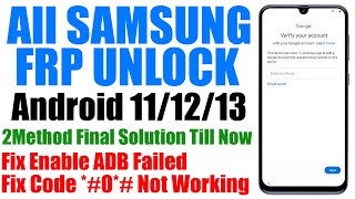 Samsung FRP Bypass New FRP Tool 2023  Samsung Android 13 FRP Bypass ADB Enable Fail [upl. by Honeywell706]