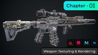 Weapon texturing and rendering chapter 17 UVs  Maya  Substance Painter amp Marmoset Toolbag [upl. by Quirita]