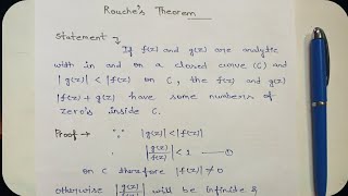 Rouches Theorem In Complex Analysis For MJPRU Students [upl. by Carlos]