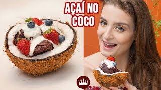 CREME DE LEITE NINHO PRA COMER COM AÇAÍ DENTRO DO COCO Cozinha do Bom Gosto  Gabi Rossi [upl. by Danika]