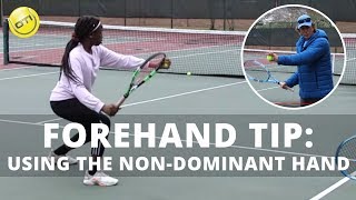 More Forehand Power Tip Using The NonDominant Hand [upl. by Eerahc281]