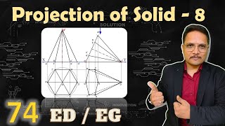 Projection of Solid 8 Two stage Pyramid Engineering Drawing Projection [upl. by Rodi]