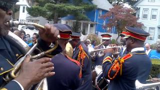 Bahamas Brass band Plays strong after 6 mi march 92014 Englewood NJ Hold the Fort [upl. by Debbra130]