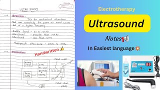 ULTRASOUND BEST NOTES 🔊 electrotherapy  physiotherapy 2nd Yr 💥 [upl. by Ecnatsnoc]