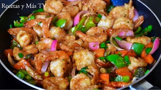 Camarones Fritos una receta para chuparse los dedos  Stir fry shrimp [upl. by Tat373]