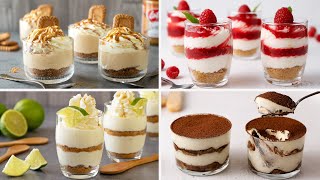 4 Easy Glass Dessert Recipes [upl. by Ayirp649]