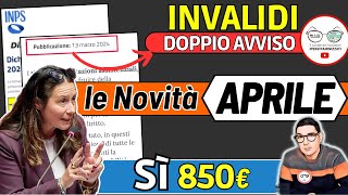 🔴 INVALIDI PARZIALI e TOTALI 8 NOVITÀ APRILE 2024 ➡ IMPORTI INCREMENTI PENSIONE BONUS 850€ INPS [upl. by Ylrehc]