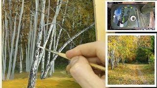 68 How To Paint Silver Birch Trees Part 1  Oil Painting Tutorial [upl. by Rolyat9]