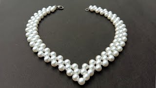 How To Make A Pearl Necklace At Home useful amp easy [upl. by Nylessej425]