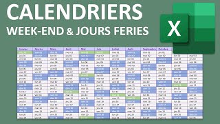 Calendrier Excel avec WeekEnd et jours fériés [upl. by Aniv]