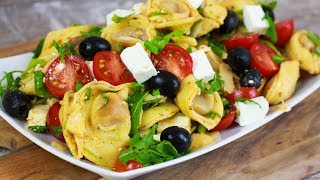 Tortellini Salat  Tortelloni Salat mit Tomaten und Feta [upl. by Nylssej]