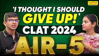 CLAT 2024 AIR5 Manav Agarwal  Strategy and Journey  Toppers Interview [upl. by Anera]