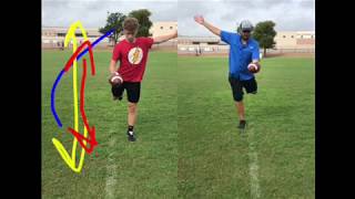 Football Punting Technique  Side by Side Comparison [upl. by Acsot]