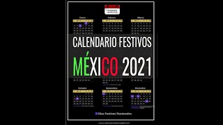 Calendario laboral México 2021  Días Festivos Mexicanos para 2021 Feriados y Puentes MÍRALO [upl. by Finbar544]