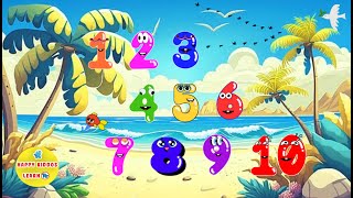 123 Splashing in the Sea  Fun Kids Learning Song [upl. by Nan]