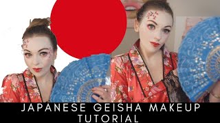 Japanese Geisha Halloween Makeup Tutorial Traditional yet Glam [upl. by Vinnie564]