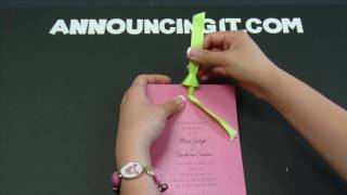 How to tie a Looped Flat Bow on an Invitation [upl. by Ahsienor62]