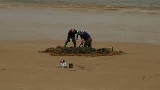 Digging Lugworm Sheringham 19 Sept 2017 [upl. by Ylloj919]