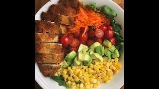 Ensalada con milanesa de pollo [upl. by Aidaas]