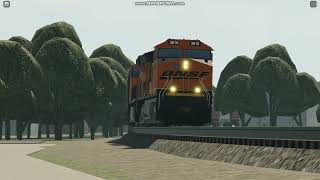 BNSF grain Train in RoScale Southline District [upl. by Lednyc321]