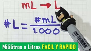 Como convertir MILILITROS a LITROS [upl. by Annoirb]